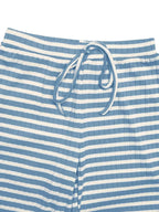 Women's striped square neck long sleeve loungewear set with matching pants, soft and comfortable two-piece from Trendsi