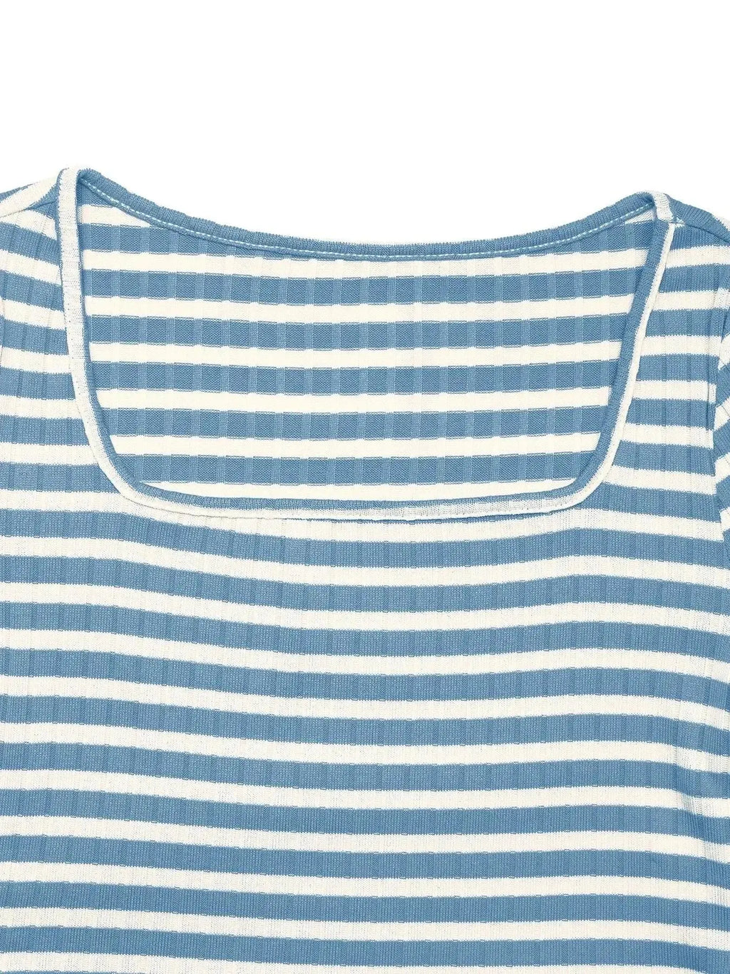 Women's striped long sleeve loungewear pants set by Trendsi, featuring a soft, matching two-piece design with a square neck.