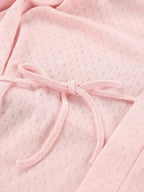 Women’s tie waist kimono sleeve lounge nightgown made of soft cotton blend, stylish and comfortable pajama from Trendsi.