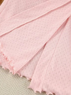 Women's tie waist kimono sleeve lounge nightgown in soft cotton blend, featuring relaxed fit and comfortable design.