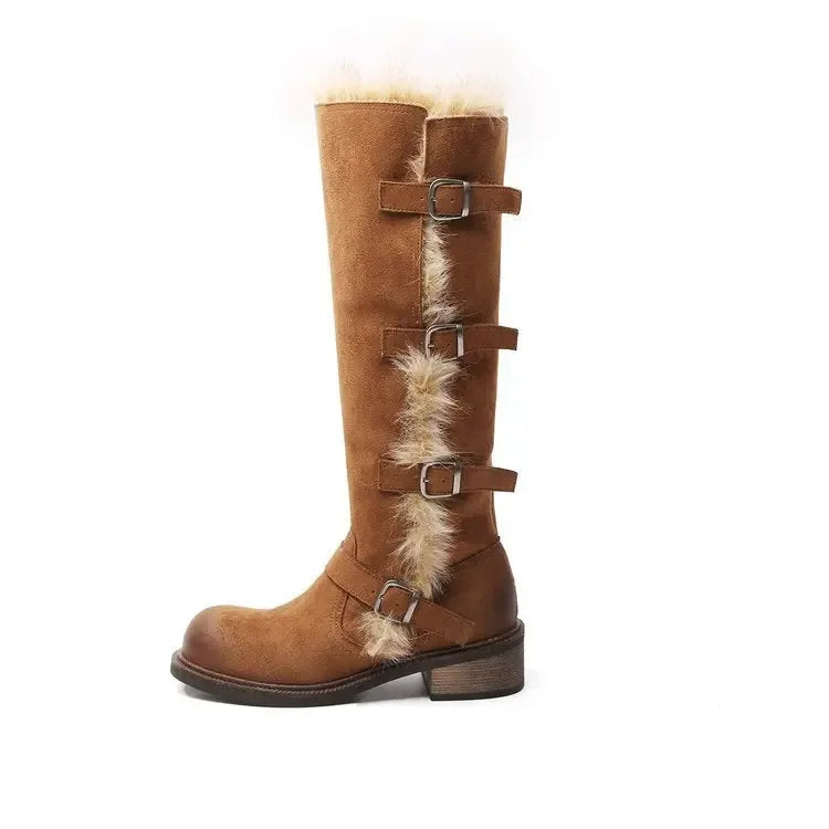 Womens Fleece-Lined Tall Snow Boots - Plush Fashion Hub