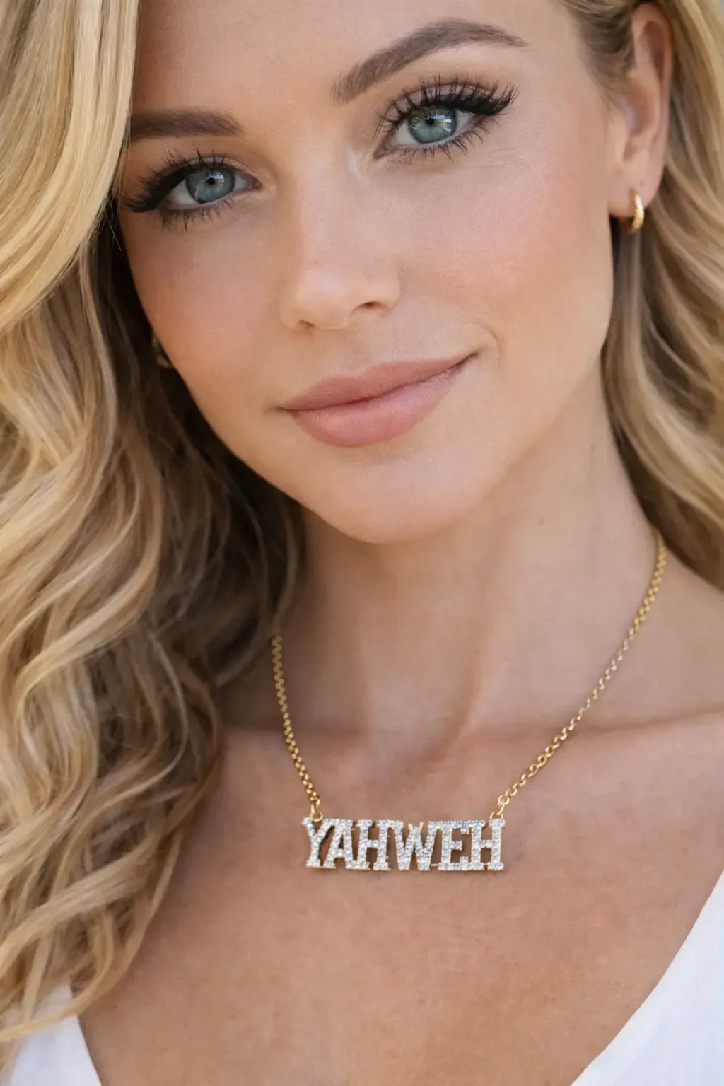YAHWEH Cubic Zirconia 18k necklace - Plush Fashion Hub