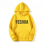 Yeshua Christian faith hoodie from Plush Fashion Hub featuring a hooded sweatshirt with religious design and comfortable streetwear style.