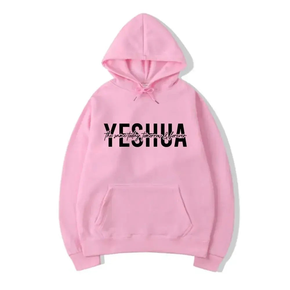 Yeshua Christian faith hooded sweatshirt by Plush Fashion Hub, featuring religious graphic on comfortable streetwear hoodie.