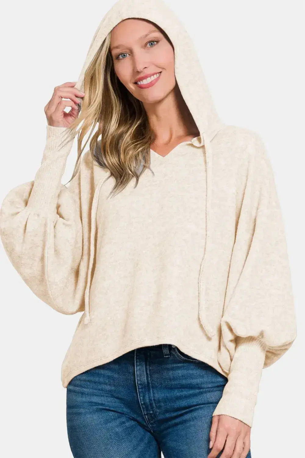 Brushed Hacci drop shoulder cropped hoodie from Plush Fashion Hub, ultra-soft casual lounge hoodie with relaxed fit and cozy style.