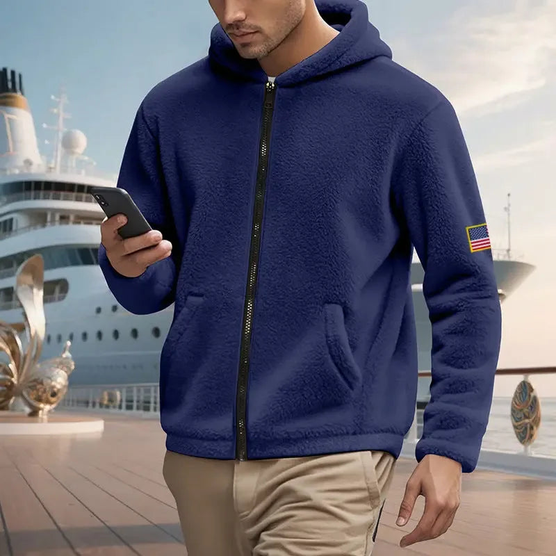 Zipper Hooded Sweatshirt Loose Double-sided Sweater - Plush Fashion Hub