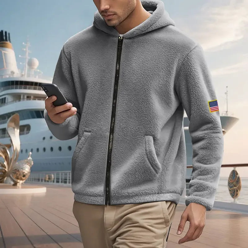 Zipper Hooded Sweatshirt Loose Double-sided Sweater - Plush Fashion Hub