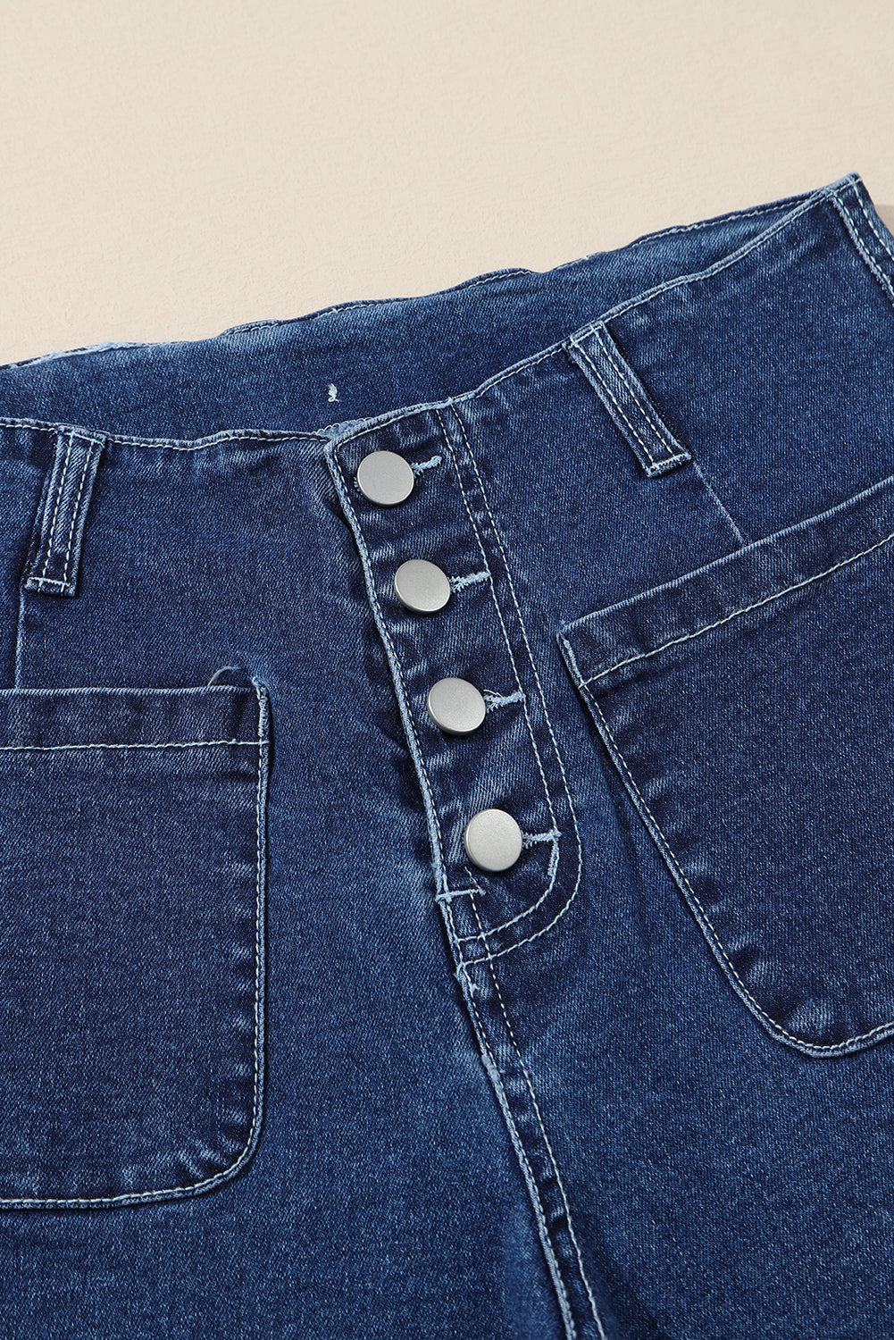 Threaded Pear Mckinley wide leg cropped jeans displayed on a model, showcasing relaxed fit and stylish denim design.