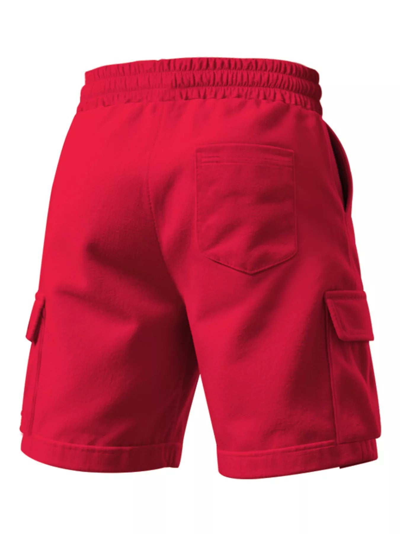 Plus size men's drawstring shorts with pockets, featuring a rings design by Trendsi, shown from the front.