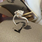 Sterling silver irregular shape ring featuring a 1.3 carat moissanite gemstone, designed by Shopimist.
