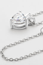 Heart-shaped 1 carat moissanite pendant necklace by Shopimist featuring a sparkling gemstone on a delicate chain.