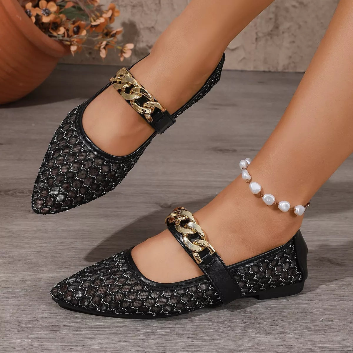 Point toe slip-on shoes from Trendsi, stylish tops with a sleek design, perfect for casual or dressy outfits.
