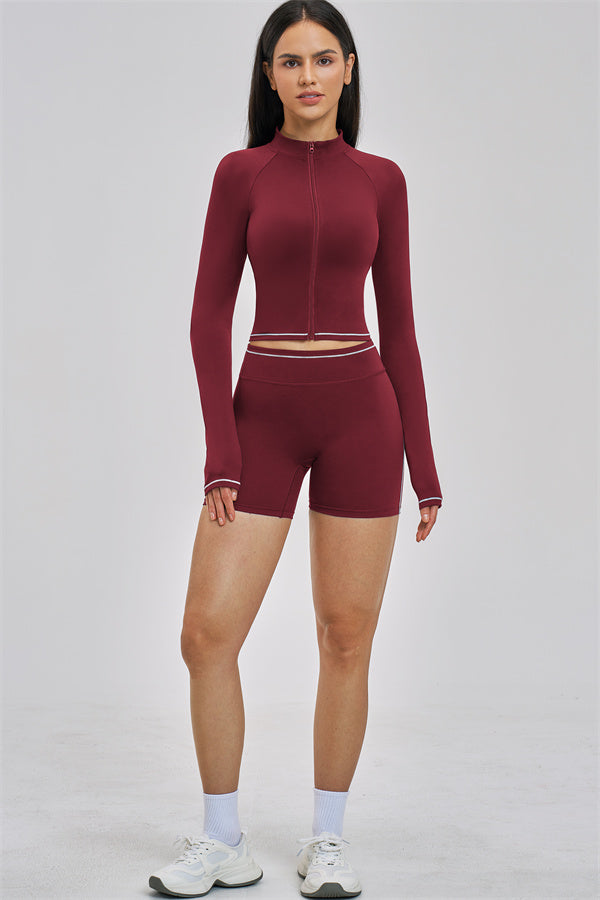 Fitglutes Activewear Unbound Jacket Shorts 2-Piece Set featuring a sporty jacket and matching shorts for workout and gym activities.