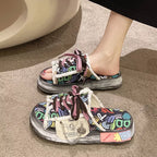 Shopimist open toe lace-up sandals with stylish straps and a comfortable sole, perfect for casual summer wear.