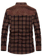 Men's plus size plaid fleece-lined snap-down jacket by Shopimist, showing a cozy fleece interior and classic plaid exterior.