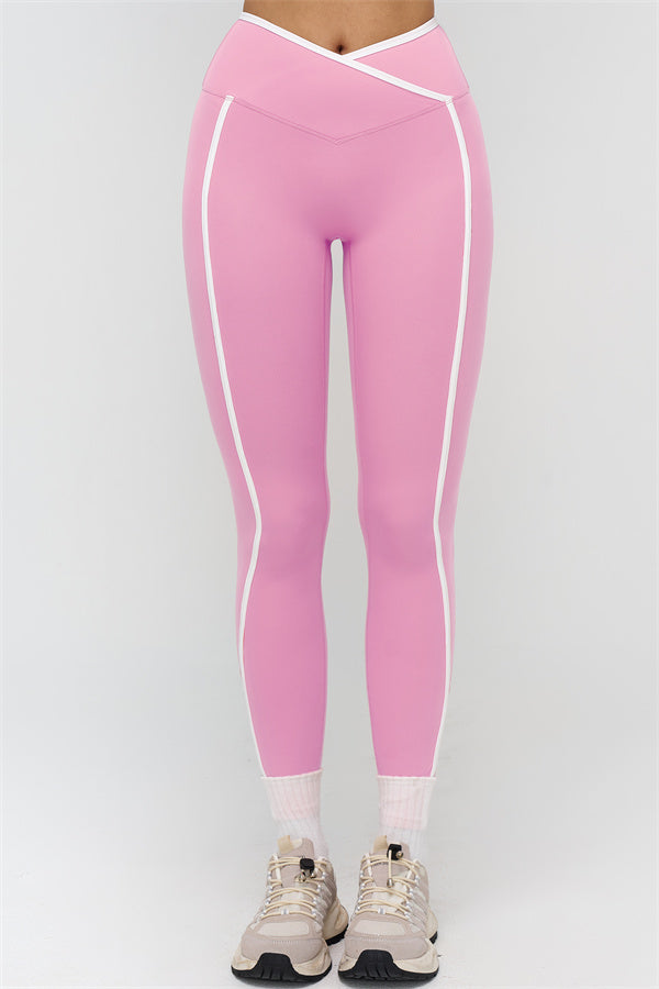 Fitglutes Activewear sports bra and leggings set in contrasting colors, designed for workout and gym wear.