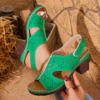 Open toe block heel sandals by Shopimist featuring stylish straps and a chunky heel for a trendy summer look.