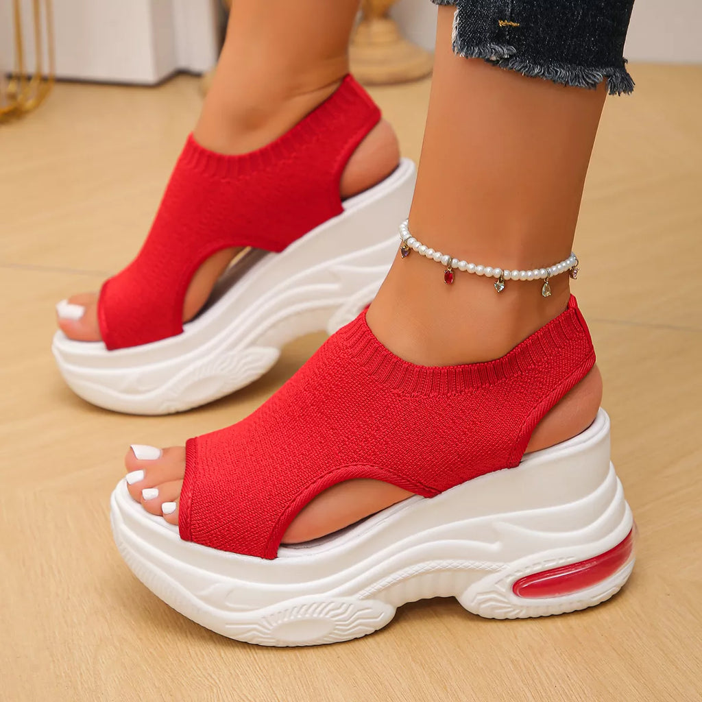 Shopimist peep toe platform sandals with chunky heel and open toe design, stylish footwear for trendy summer looks.