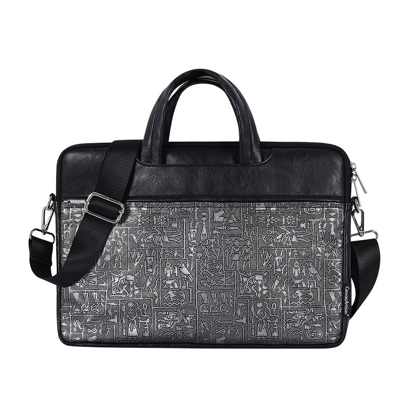 Plush Fashion Hub laptop bag with briefcase and sleeve, stylish protective case for laptops, featuring padded design and secure closure.