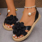 Shopimist flower open toe sandals with decorative floral accents and strappy design for a stylish summer look.