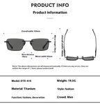 Pure titanium polarized sunglasses with retro British style by FitiqueFit, featuring sleek frames and dark tinted lenses.