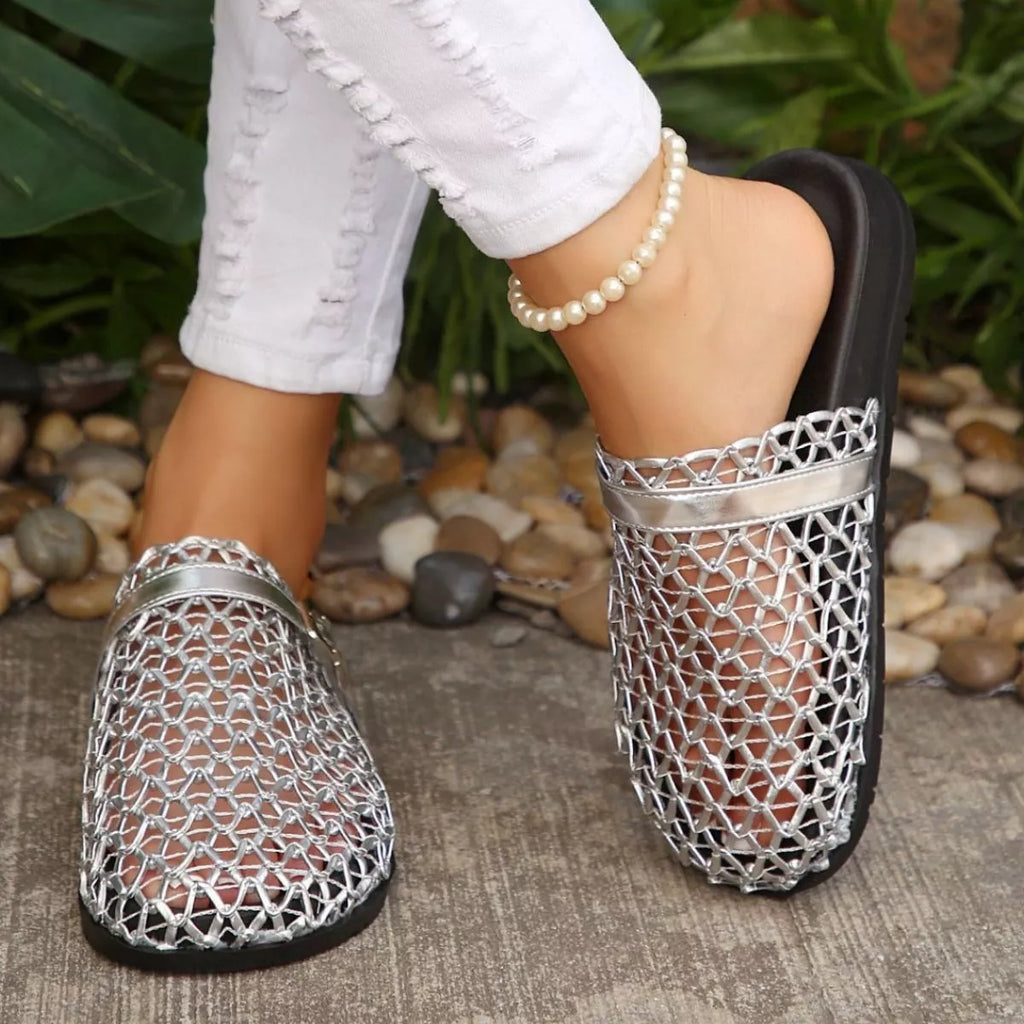 Shopimist breathable buckle decor sandals featuring open-toe design, comfortable straps, and stylish buckle accents.