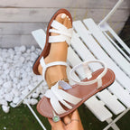 Open toe flats sandals by Shopimist, featuring a stylish minimal design with comfortable straps and a chic open-toe look.