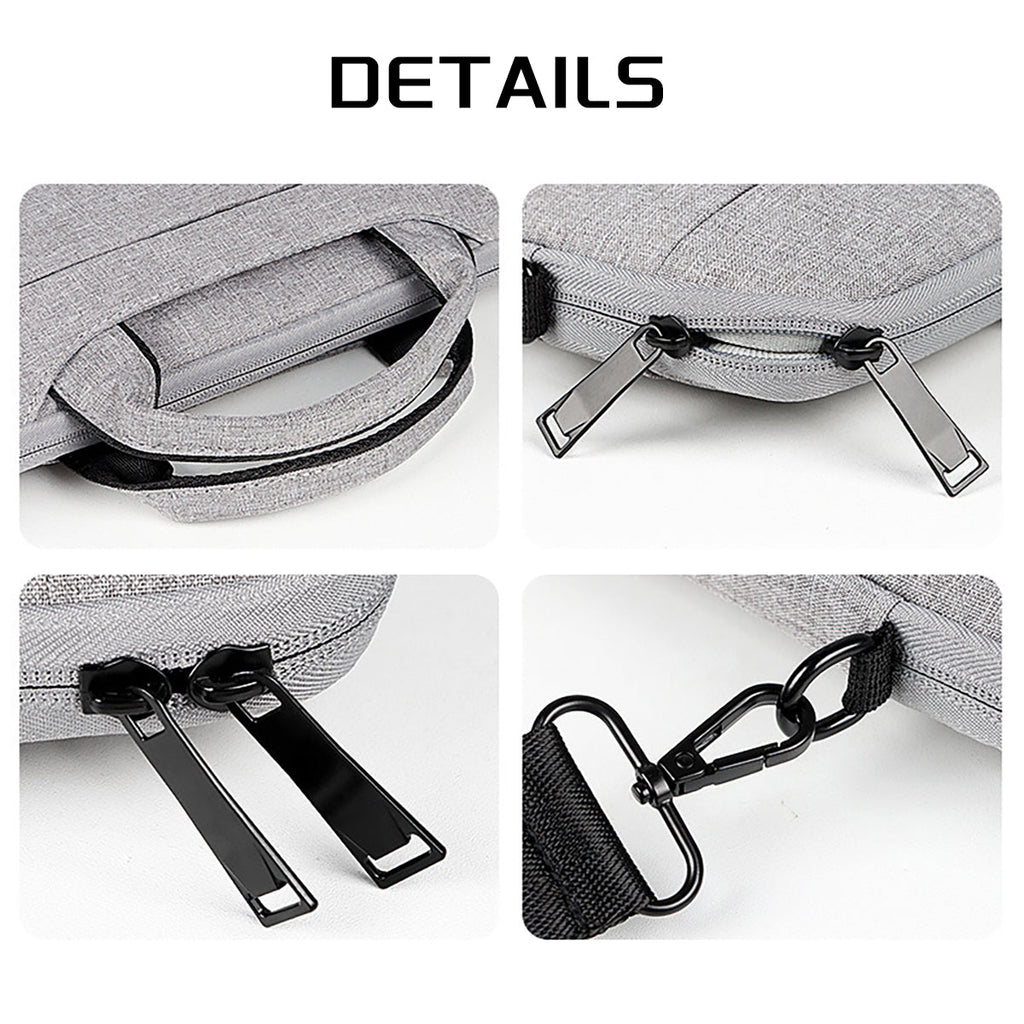 Plush Fashion Hub 13-15.6 inch laptop bag with shoulder strap, black carrying case for business, school, or leisure use