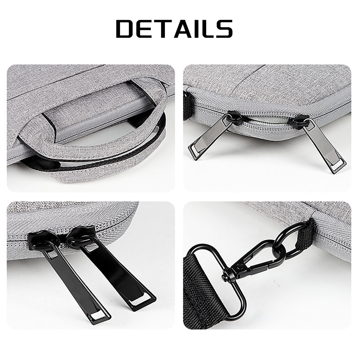 Plush Fashion Hub 13-15.6 inch laptop bag with shoulder strap, black carrying case for business, school, or leisure use