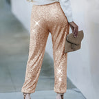 Women’s high-waist straight-leg trousers from Plush Fashion Hub, full-length casual pants in a neutral fabric.