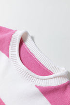 Lightweight knitted summer short sleeve sweater by Threaded Pear, showing a soft, breathable fabric in a casual style.