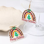 Colorful Christmas Rainbow Dangle Earrings by Shopimist with vibrant rainbow design and festive holiday style.