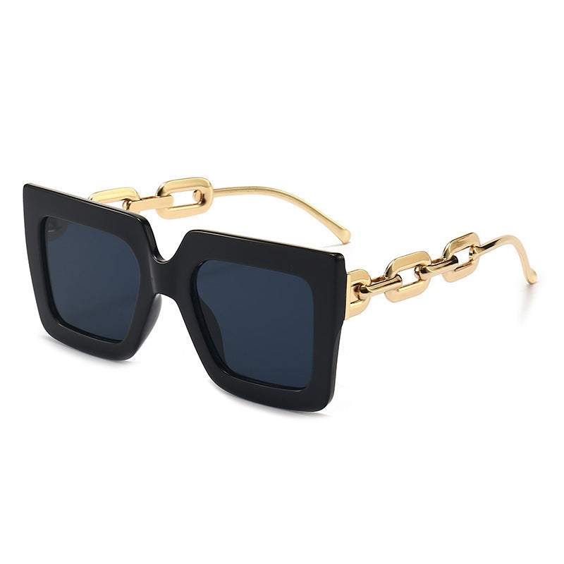 Square chain sunglasses for women by Plush Fashion Hub, featuring a stylish square frame with chain accents.