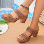 Shopimist open toe block heel sandals with stylish design, featuring a comfortable heel and trendy open toe style.