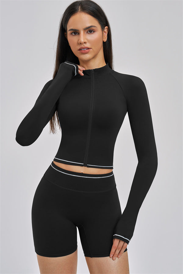 Fitglutes Activewear Unbound Jacket Shorts 2-Piece Set, featuring stylish matching gymwear with a fitted jacket and shorts for workout comfort.