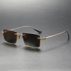 Pure titanium polarized sunglasses with retro British style, featuring sleek frame and tinted lenses, by Plush Fashion Hub.