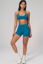Fitglutes activewear sports bra and shorts 2-piece set, featuring a fitted sports bra and matching athletic shorts for workout comfort.