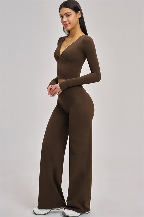 Fitglutes Activewear long sleeve crop top from The Swoon collection, featuring a fitted design and stylish workout-ready look.