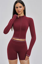 Fitglutes Activewear Unbound Jacket Shorts 2-piece set, showing stylish gymwear with a fitted jacket and matching shorts for workout.