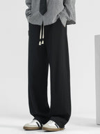 Men's plus size casual loose-fit drawstring pants by Shopimist, shown in navy color with relaxed fit and elastic waistband.