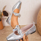 Plush Fashion Hub Bow Square Toe Slip-On Sandals with stylish design and comfortable fit, featuring a bow detail and square toe shape.