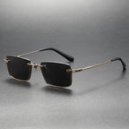 Pure titanium polarized sunglasses with retro British style, featuring sleek frames and dark lenses in the eyeWear collection.