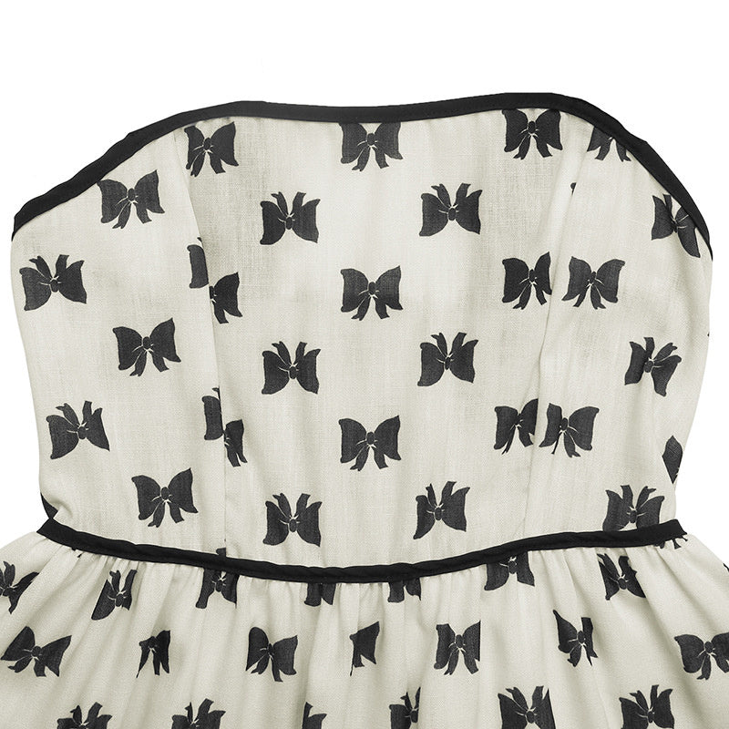 FitiqueFit summer casual dress with shoulder strap and bow print, featuring an elegant and stylish design perfect for warm weather.