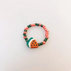 Colorful fruit charm beaded ring featuring vibrant beads and playful fruit designs, perfect for casual or fun accessories.