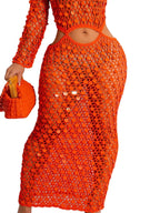 Shopimist sequin mesh cutout maxi dress featuring shimmering sequins and stylish cutout details on lightweight fabric.