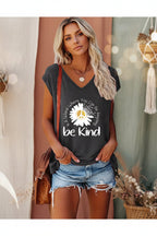 Two FitiqueFit Wildflowers graphic print V-neck streetwear T-shirts, featuring colorful floral designs on casual tops.