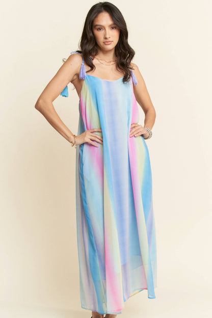 Ombré Rainbow Pastel Maxi with Tassles Pretty Little Patriot