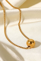 18K gold-plated round pendant necklace by Shopimist featuring a polished, elegant circular design on a delicate chain.