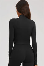 Fitglutes Activewear sports bra, zip jacket, and shorts 3-piece set for workout and gym activities, shown on a model.