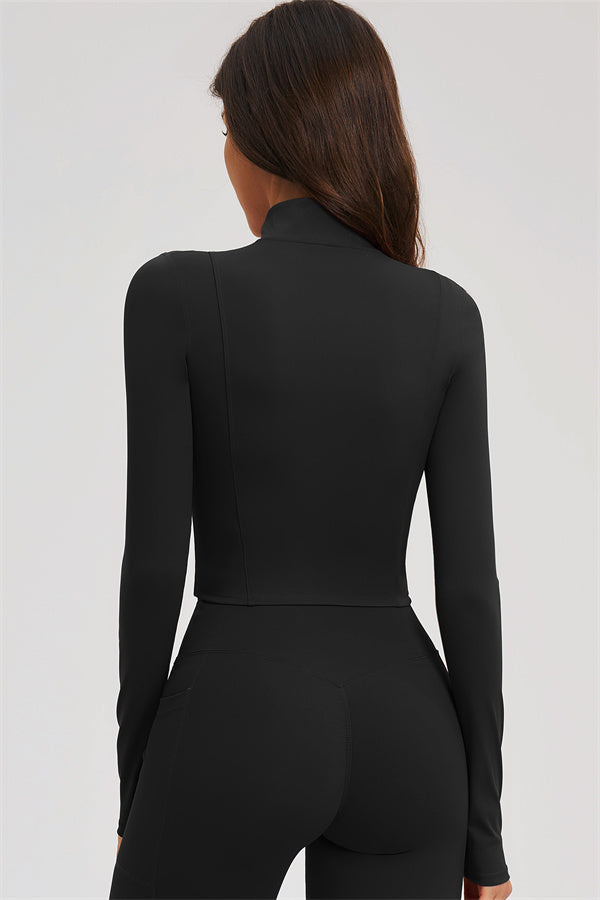 Fitglutes Activewear sports bra, zip jacket, and shorts 3-piece set for workout and gym activities, shown on a model.